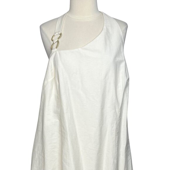 Future Collective Dress Linen Blend Cream Size 24 - Picture 4 of 13